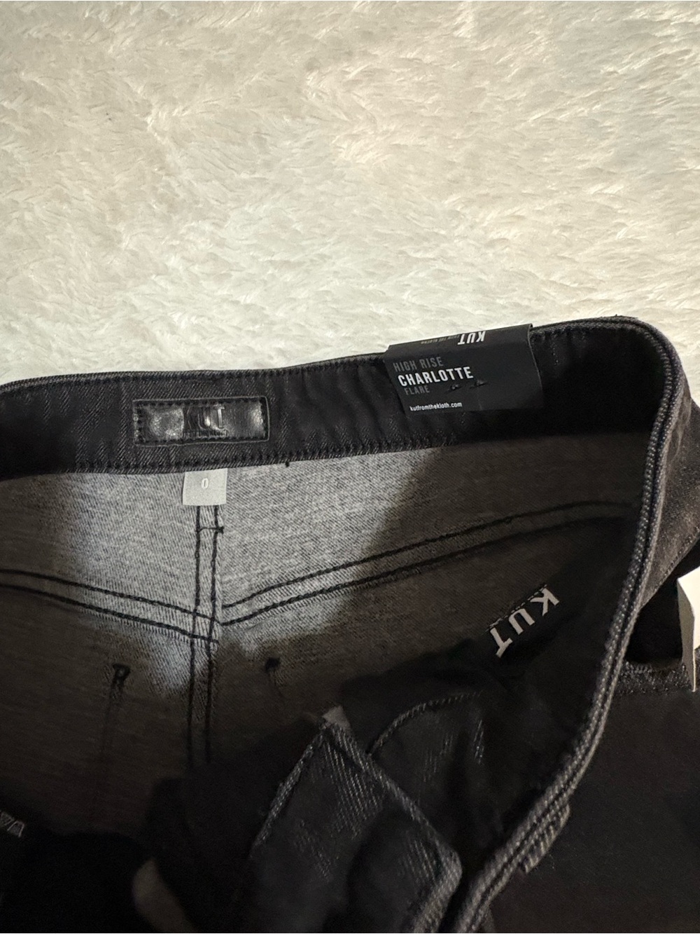 KUT from the Kloth Charlotte Black Seamed High Waist Flare Leg Size 0 - Picture 7 of 15